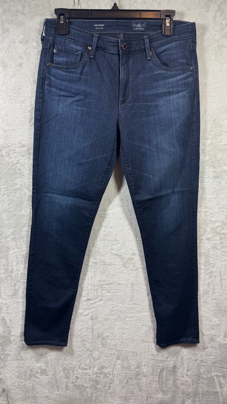 AG Adriano Goldschmied The Prima Cigarette Leg Jeans Women 29R Blue Denim Skinny